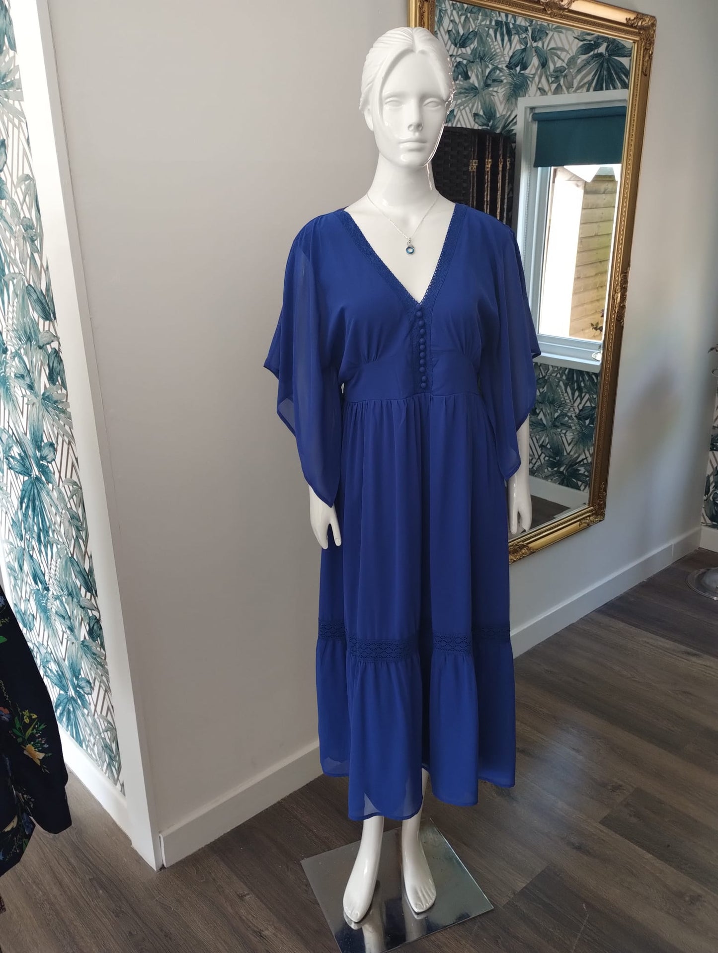 Blue ankle lenght shift dress
