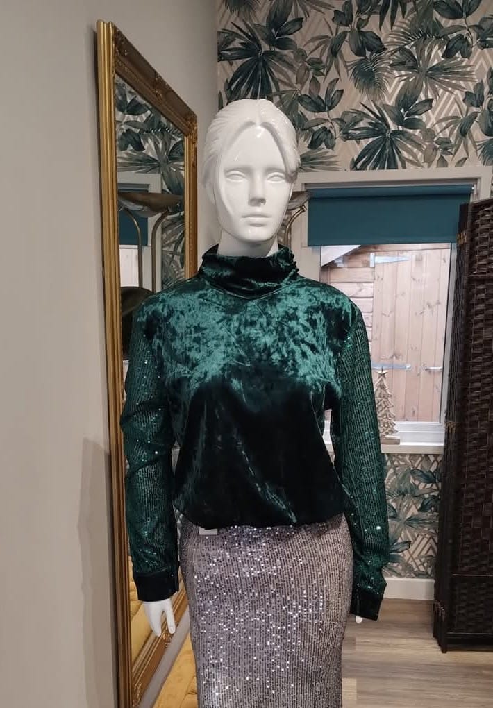 Velour high neck