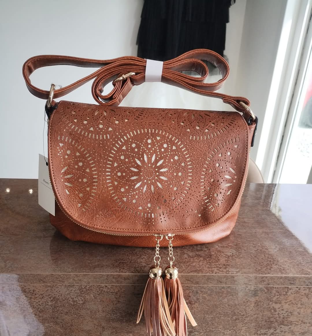 Brown leather bag