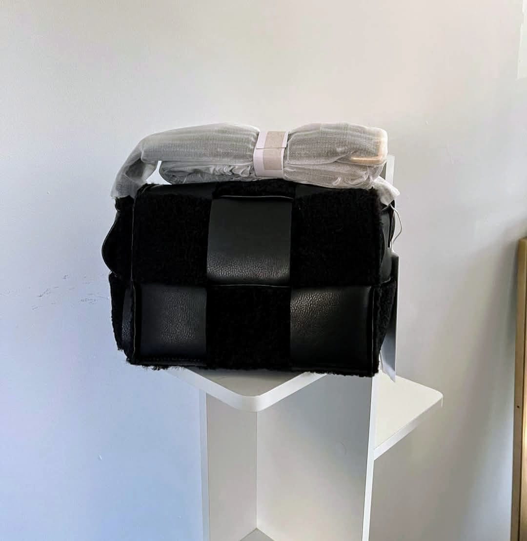 Leather patch bag