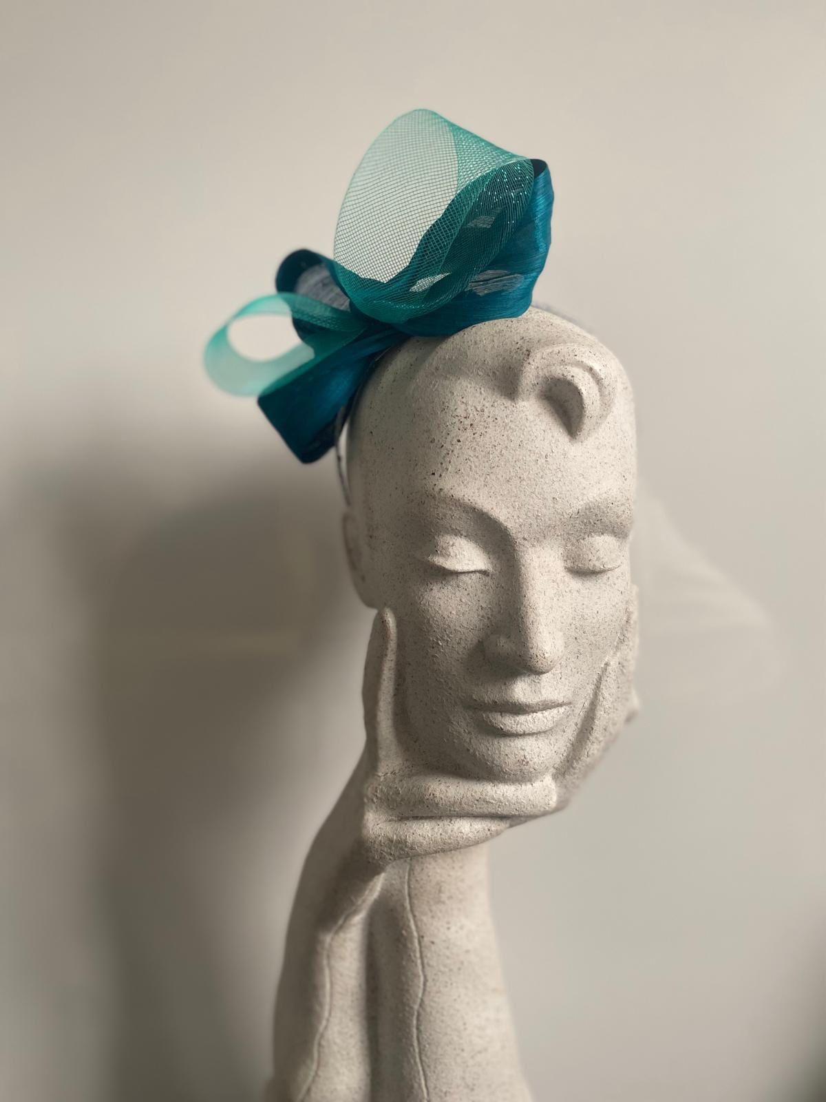 Teal Bow Fascinator