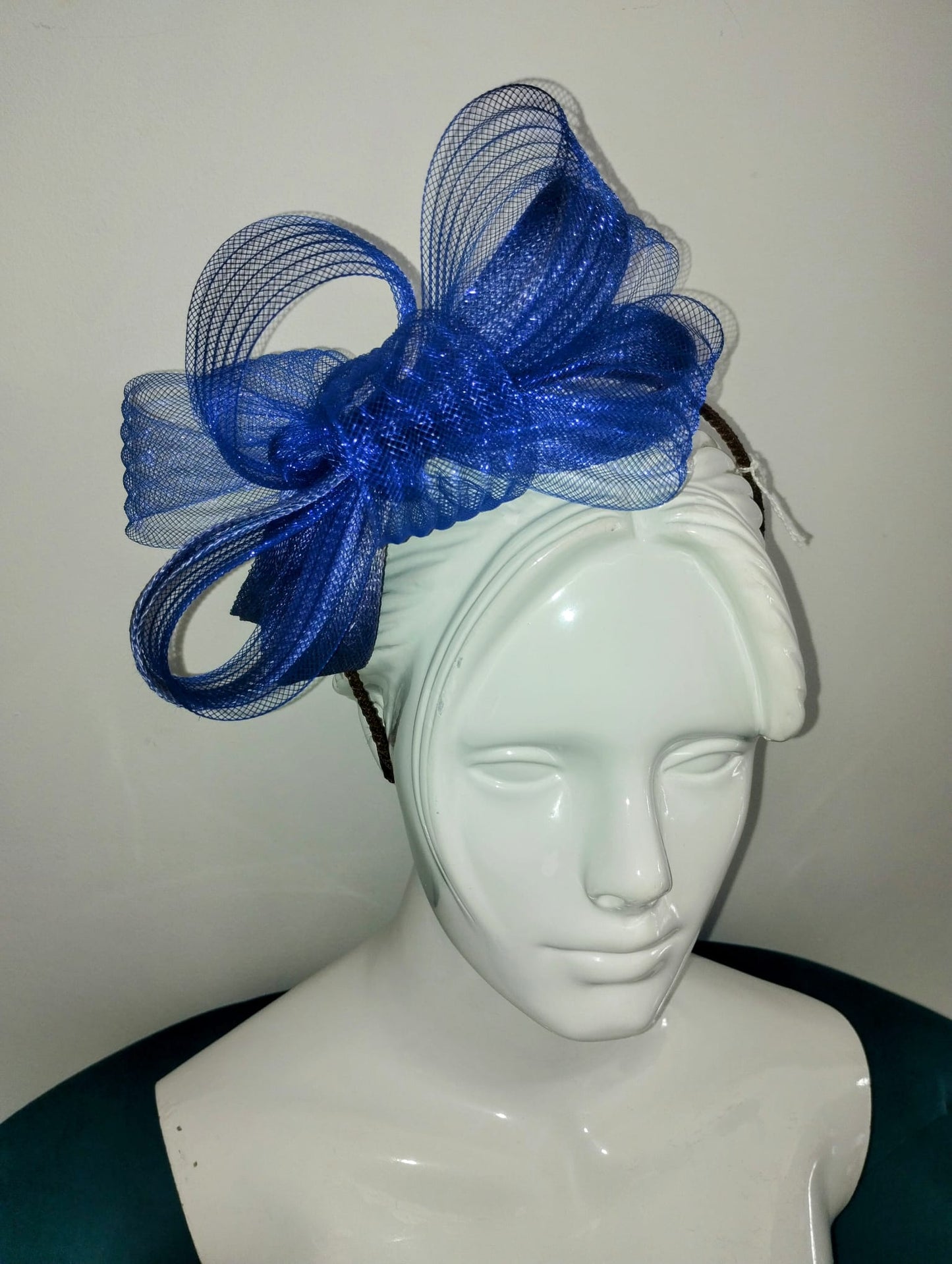 Blue Bowed Fascinator