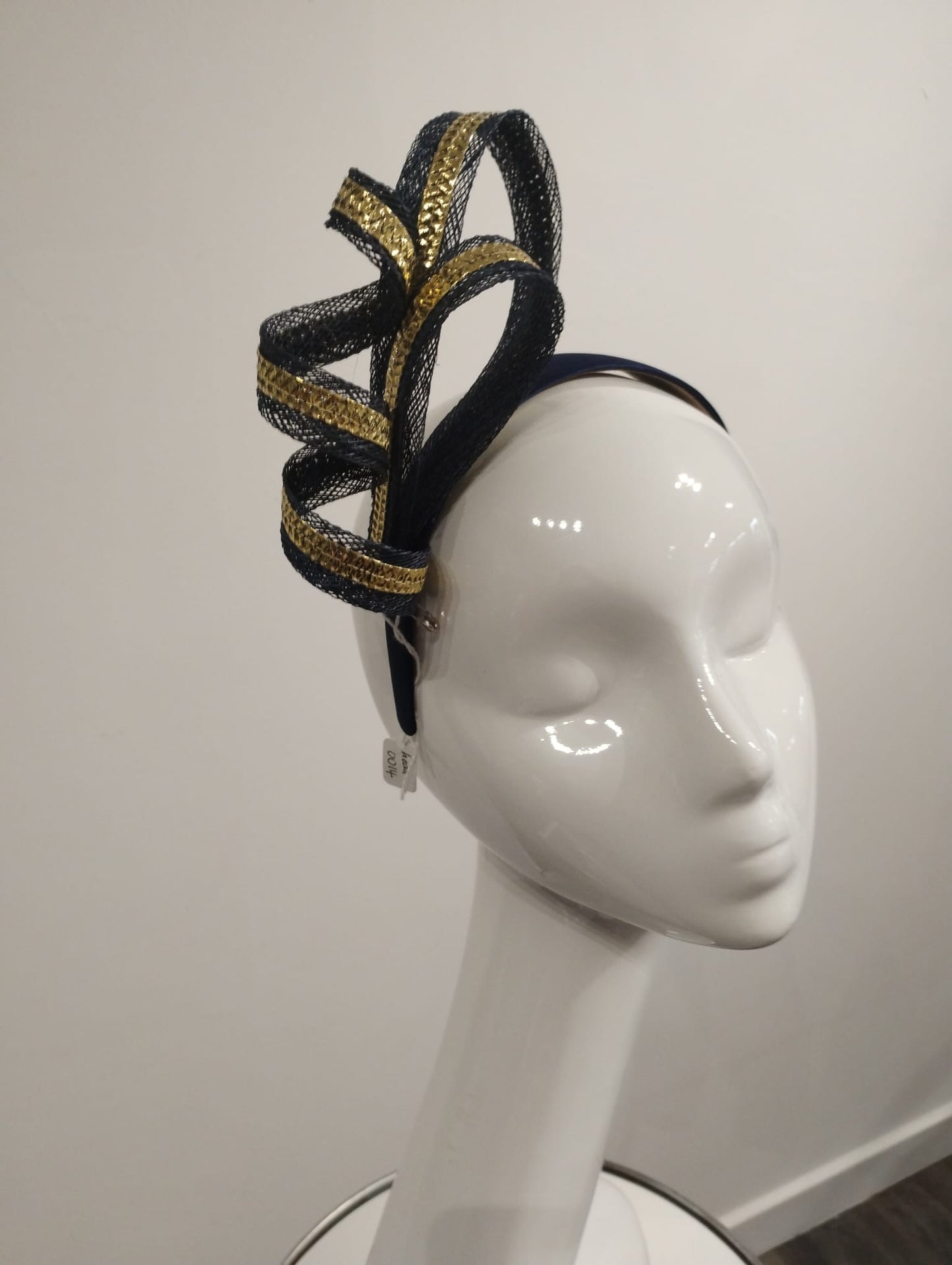 Navy and Gold bow headband