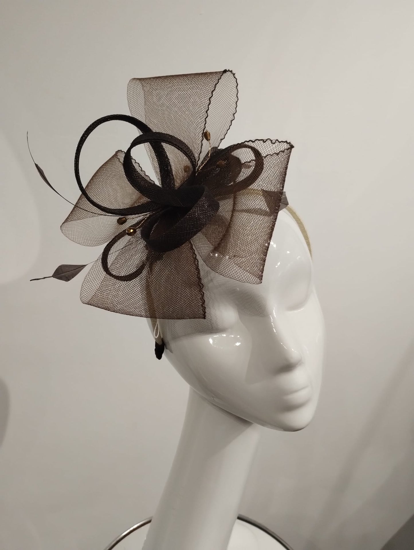 Chocolate brown fascinator