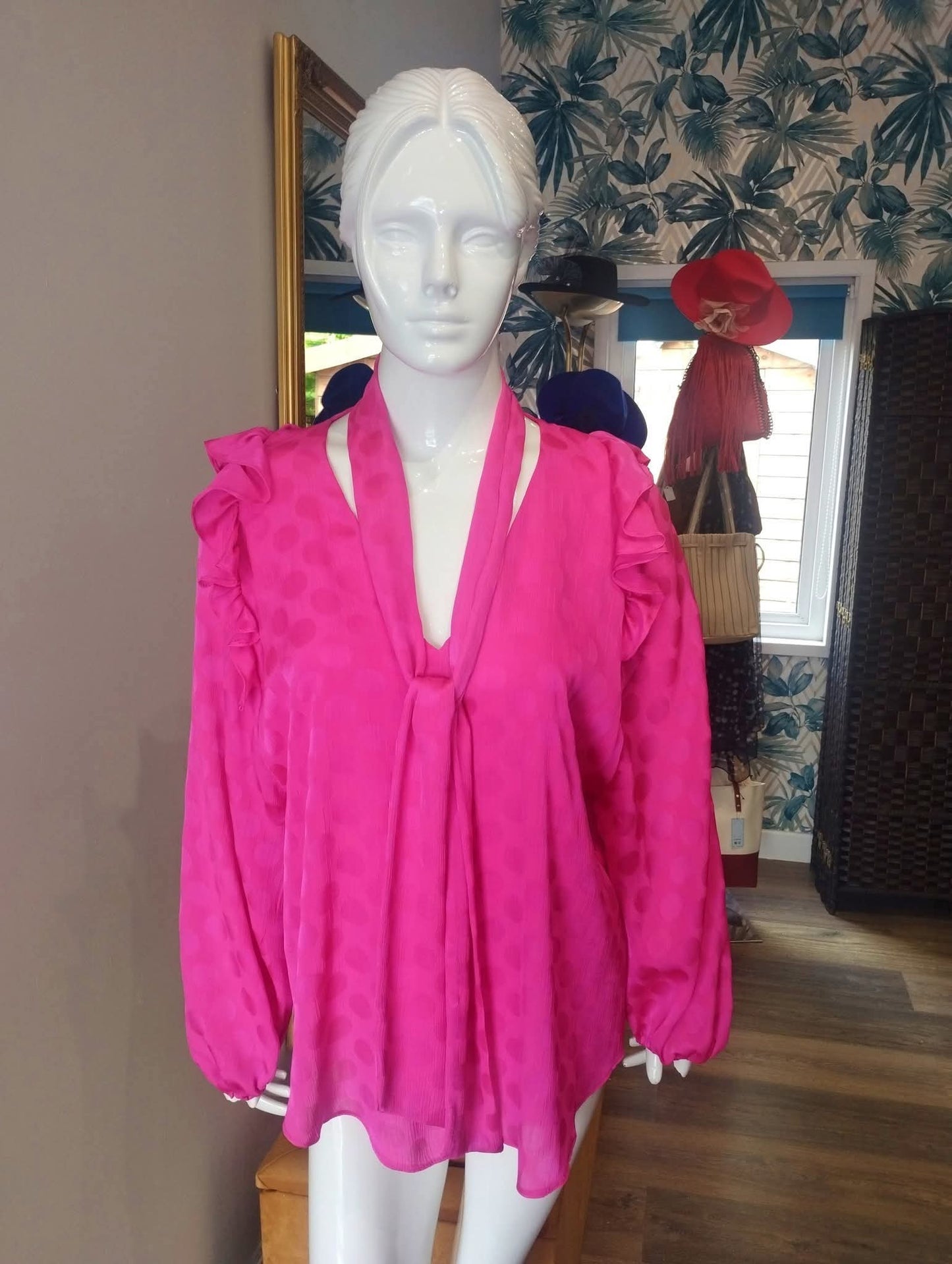 Tie neck blouse