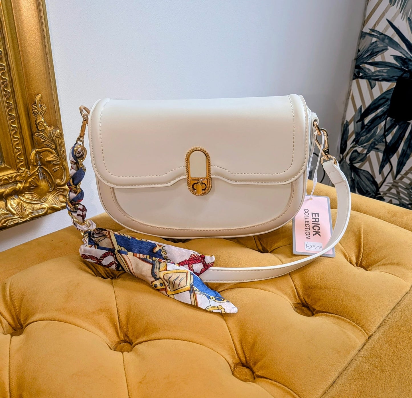 White leather bag