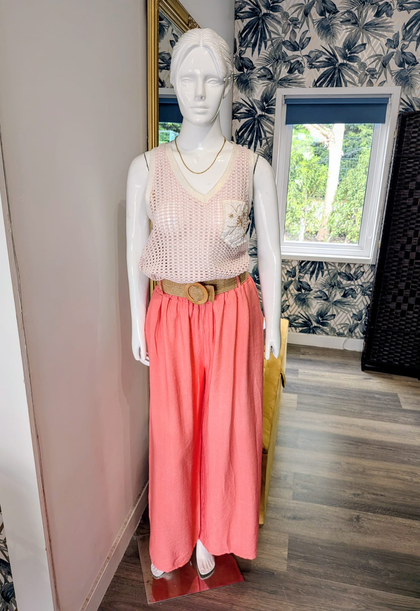 Coral summer trousers