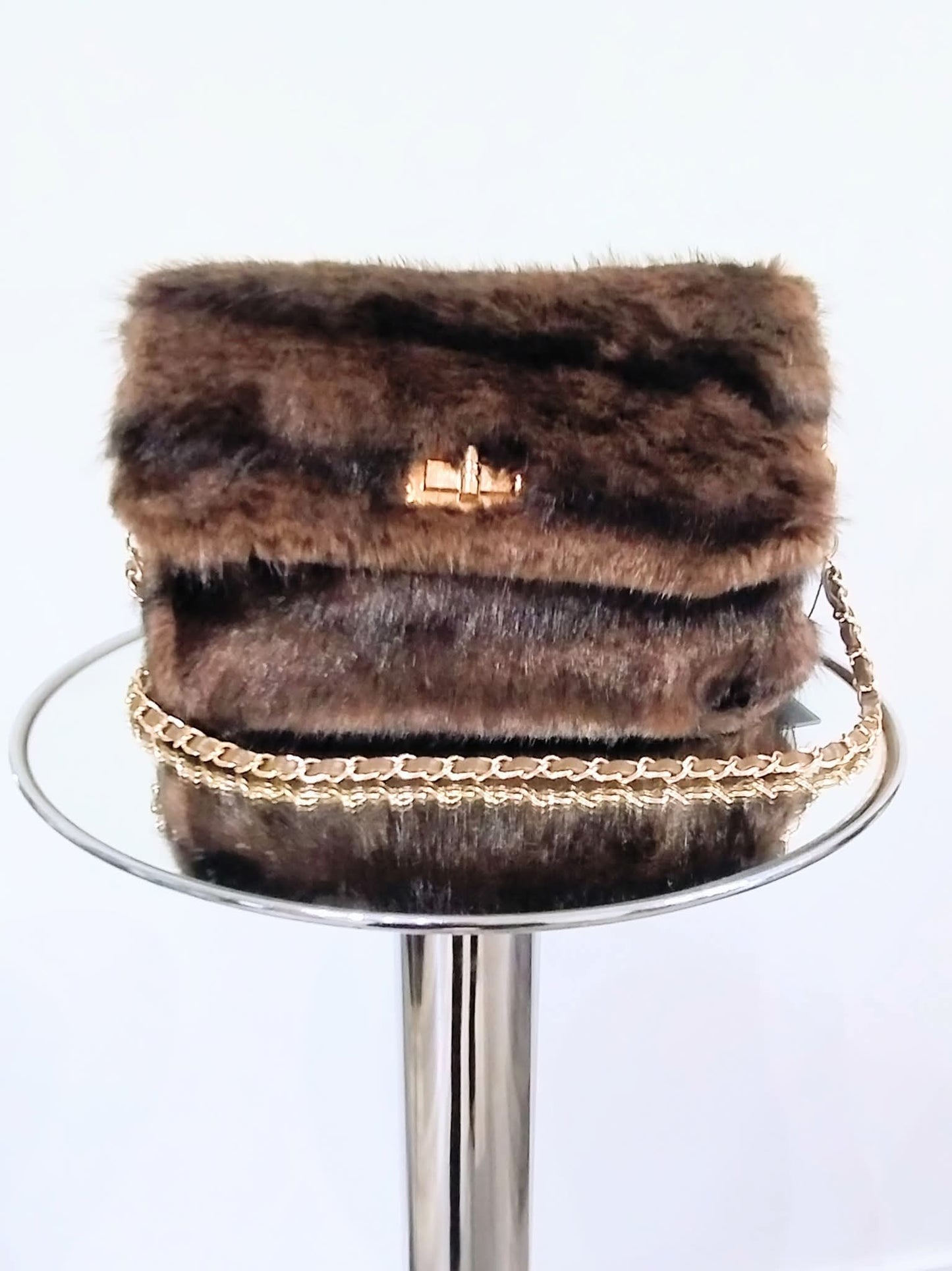 Brown fur bag