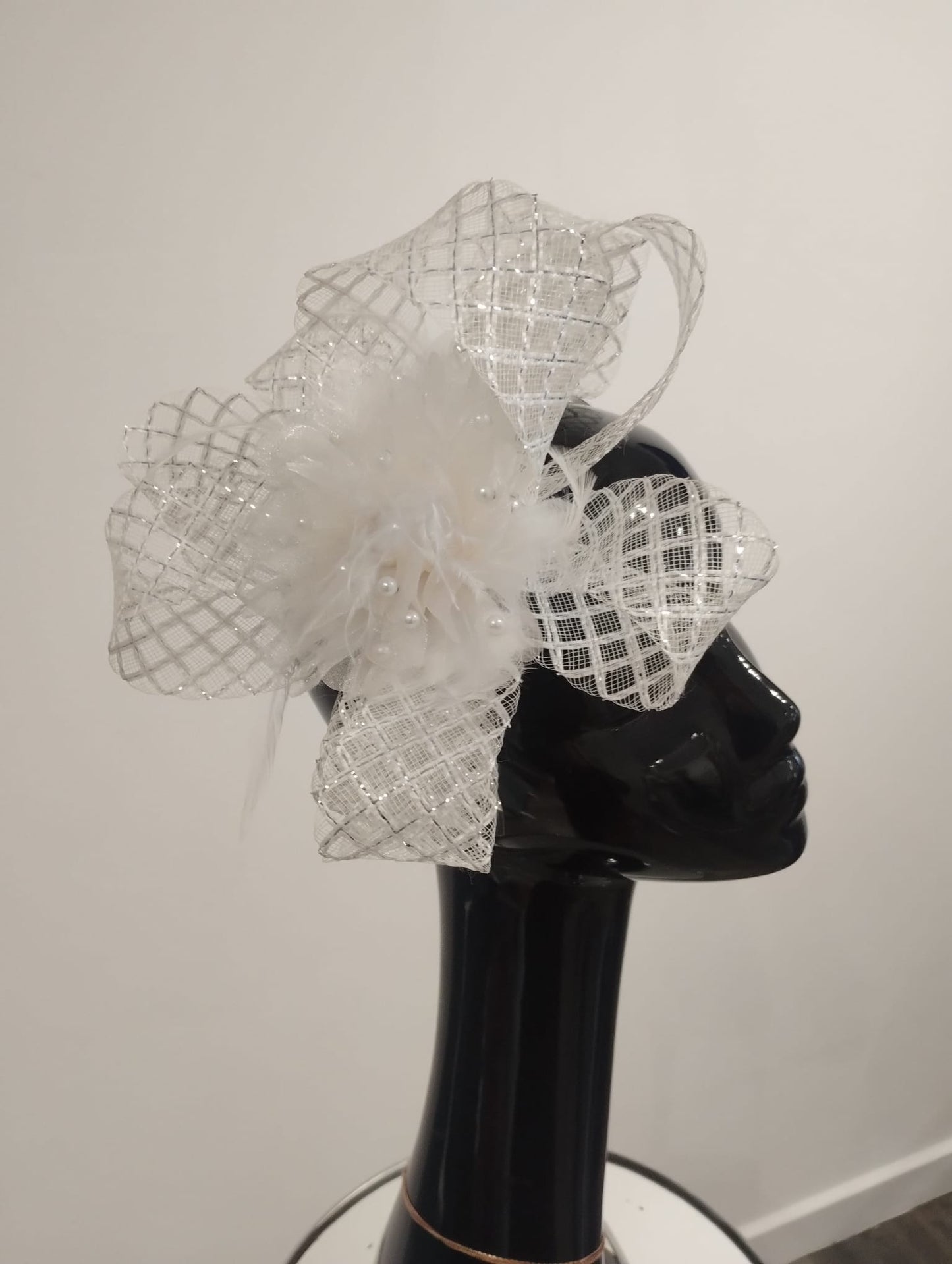 White fascinator