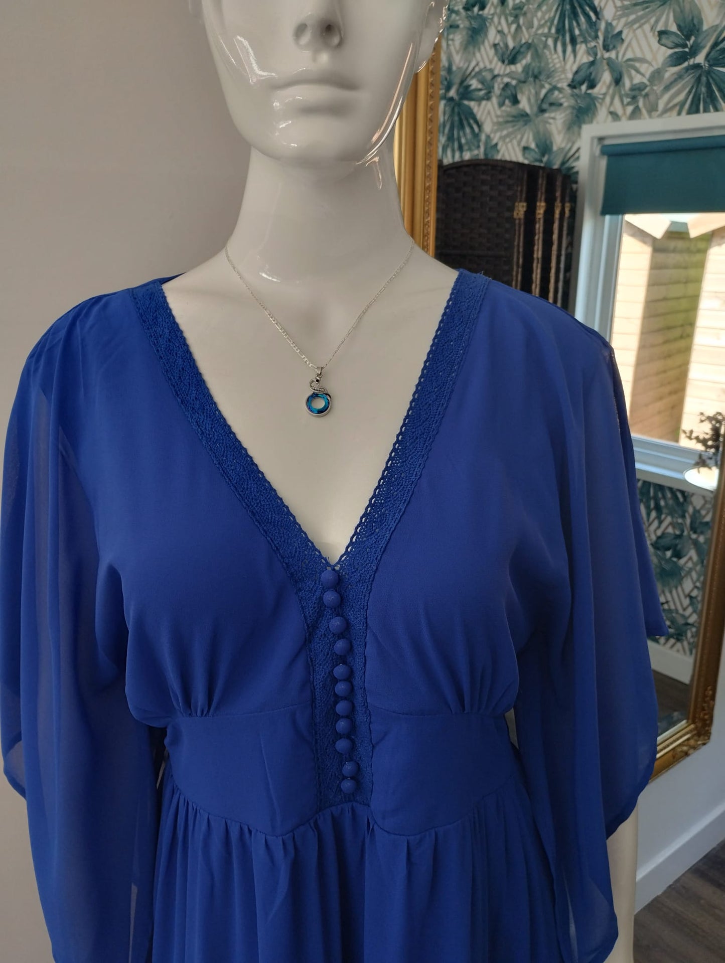 Blue ankle lenght shift dress