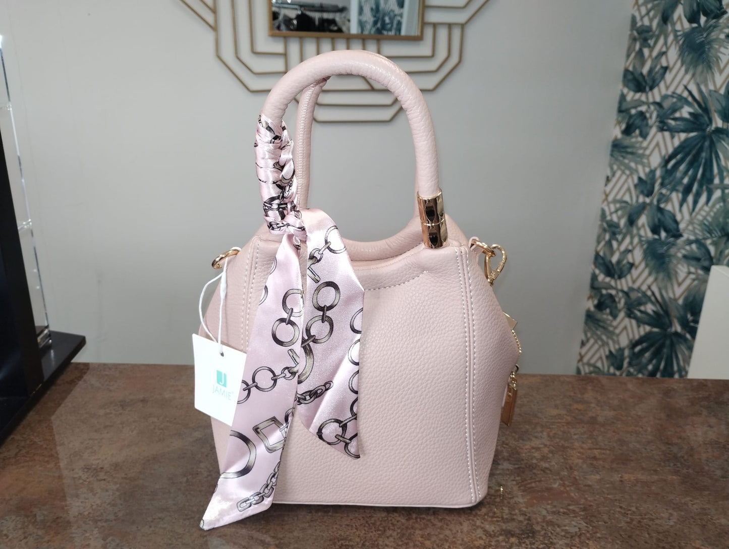 Light pink leather bag