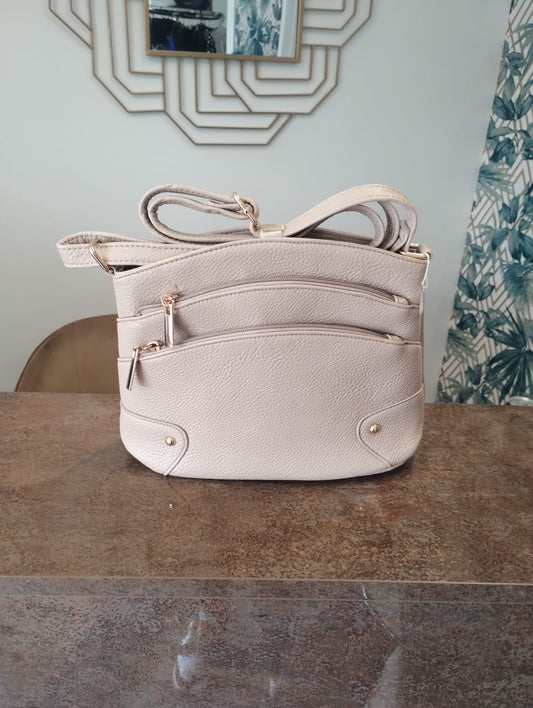 Multi zip leather bag