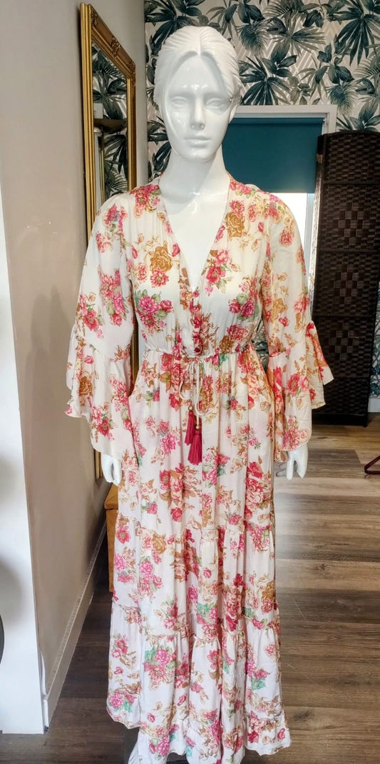 Floral  V neck dress