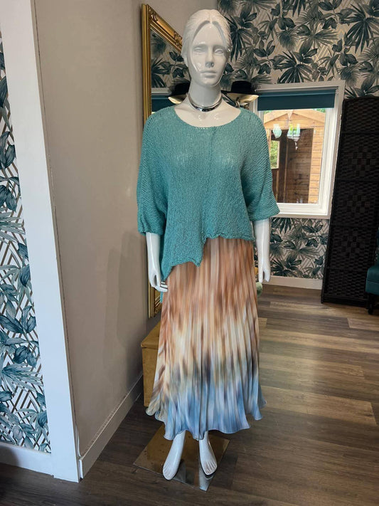 Multicoloured Pleated Skirt