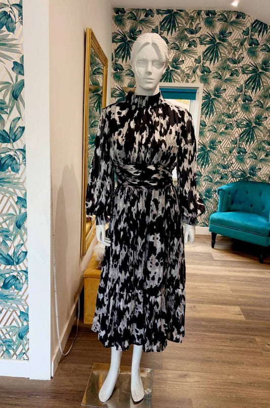 High necked evening dress