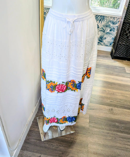 White patterned Gypsy skirt