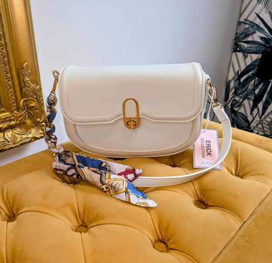 White leather bag