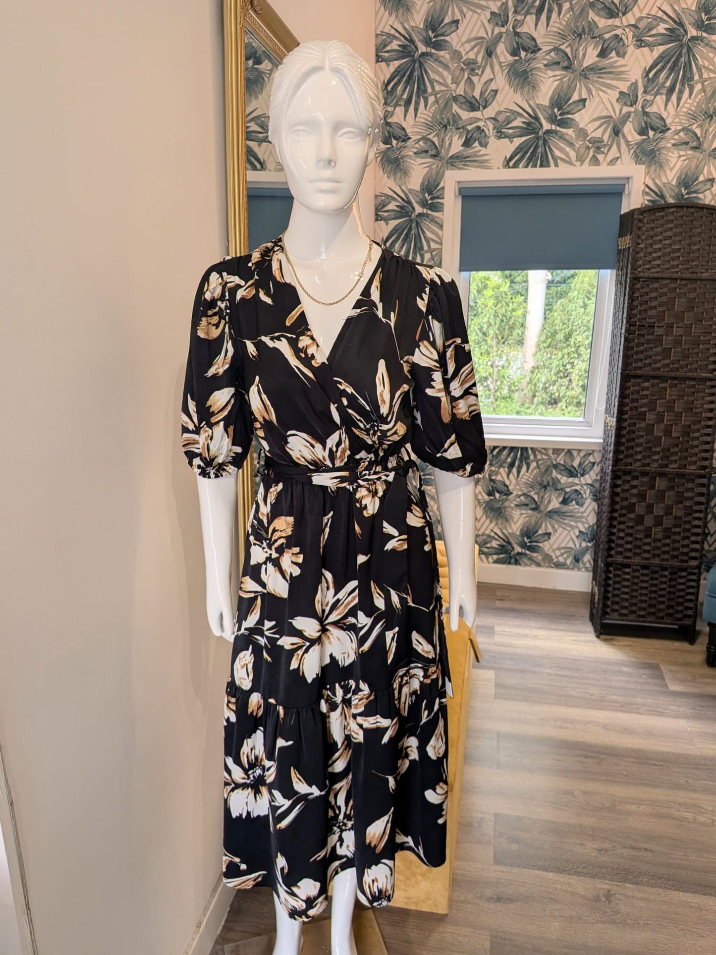 Black patterned dress