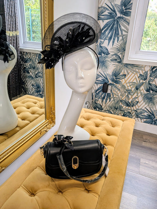 Black side fascinator