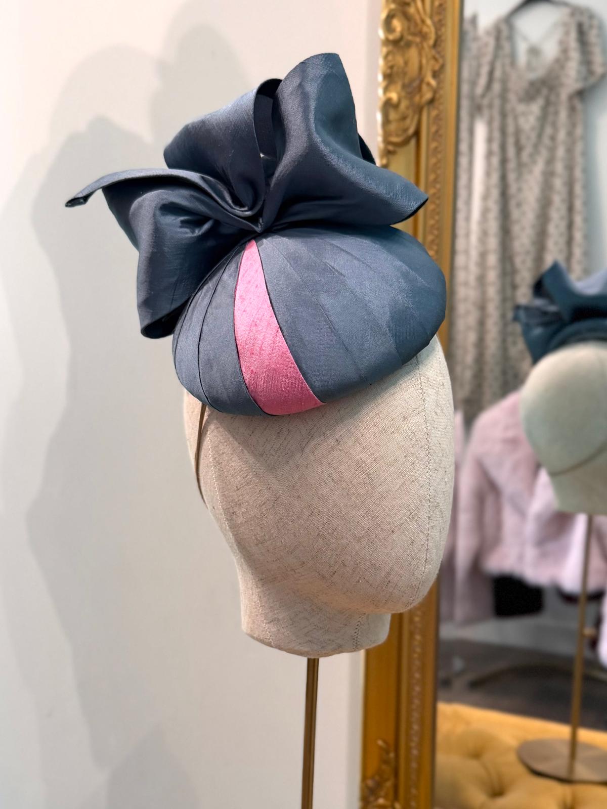 Navy and Pink fascinator