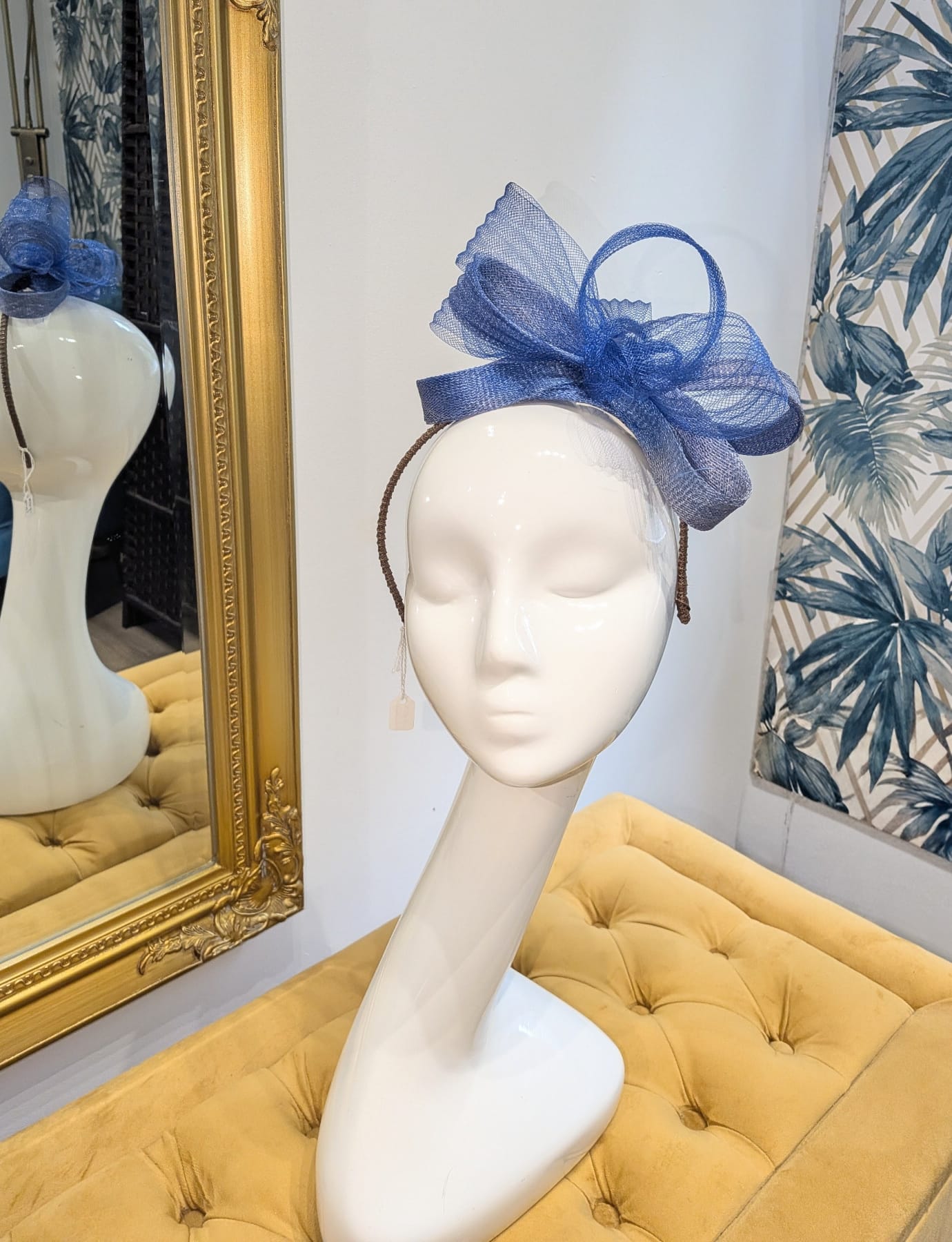 Blue Bowed Fascinator