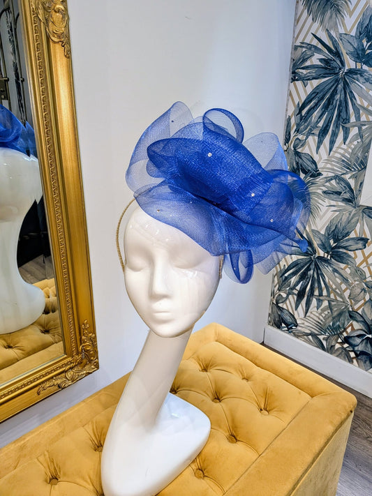 Cobalt Blue Mesh Fascinator