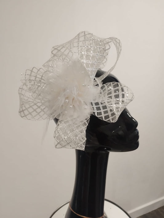 White fascinator